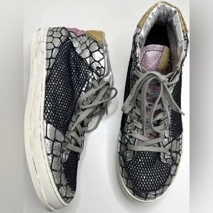 P448 Women's Sneakers in Silver, Black, and Gold